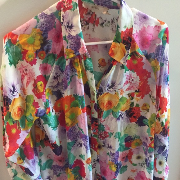 Tops - Floral silk blouse
